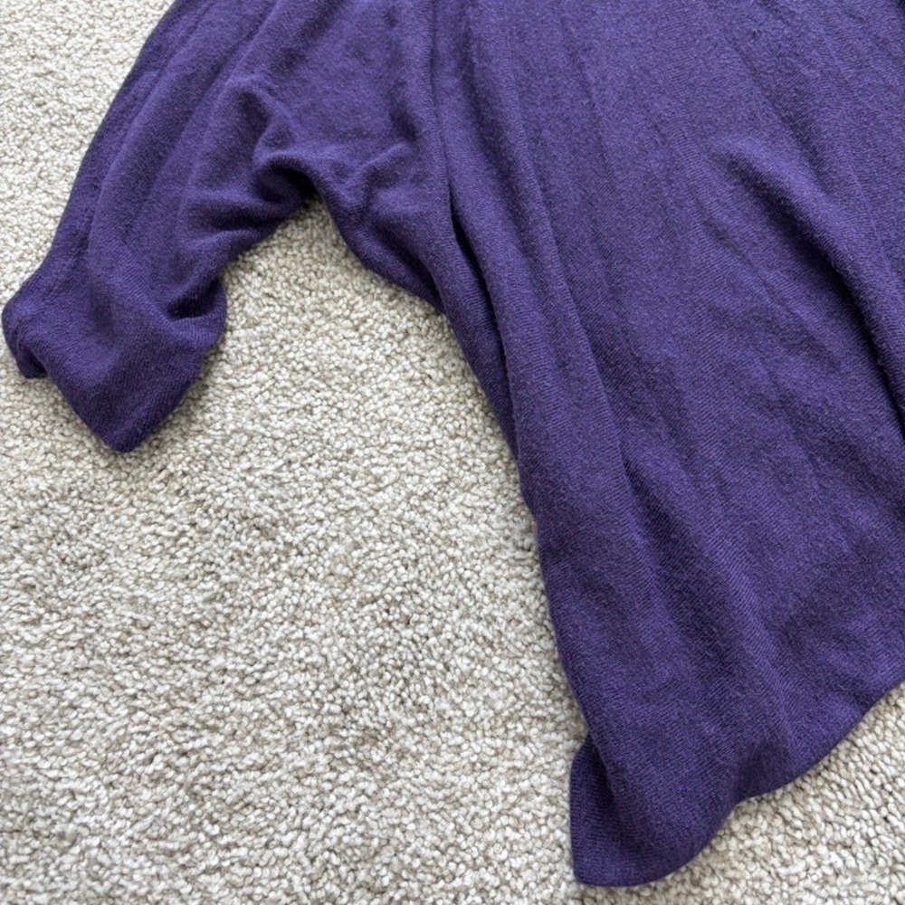 Eileen Fisher Oversized Sweater Womens M Purple Cowl Neck Half Sleeve Relaxed - Picture 3 of 10